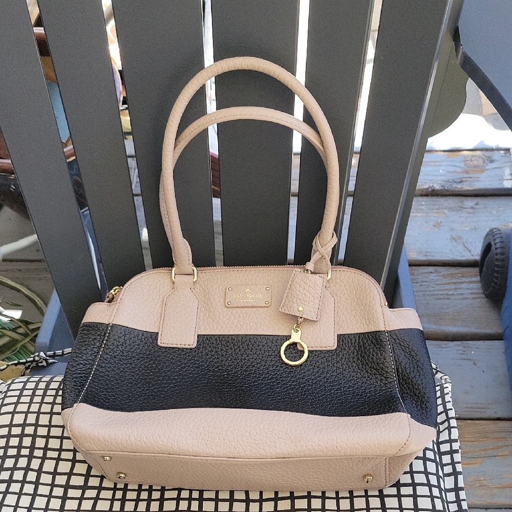 Kate Spade Black and Tan Satchel with Gold Accents NWOT